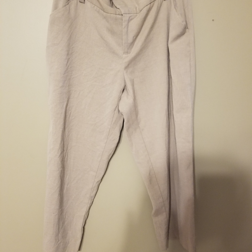 Tan wide waist wide leg capri